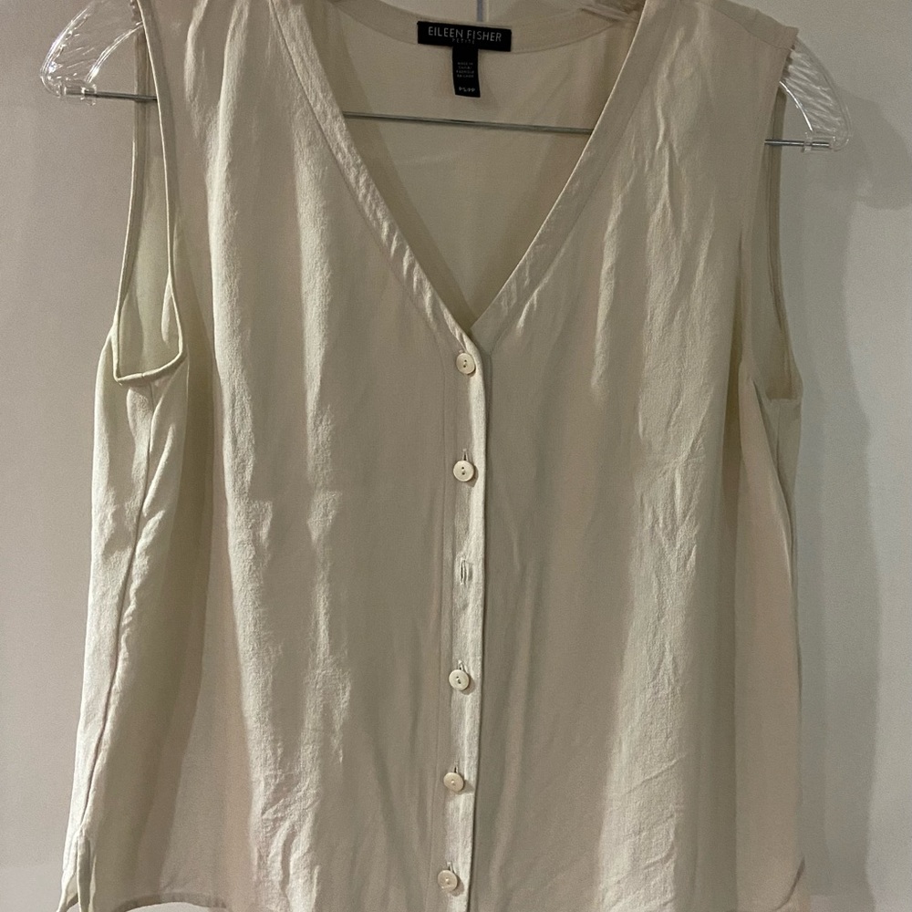 Eileen Fisher sleeveless silk blouse